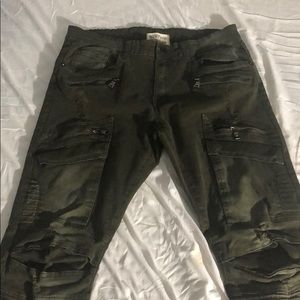 Size 34 Green Cargo Skinny Jeans